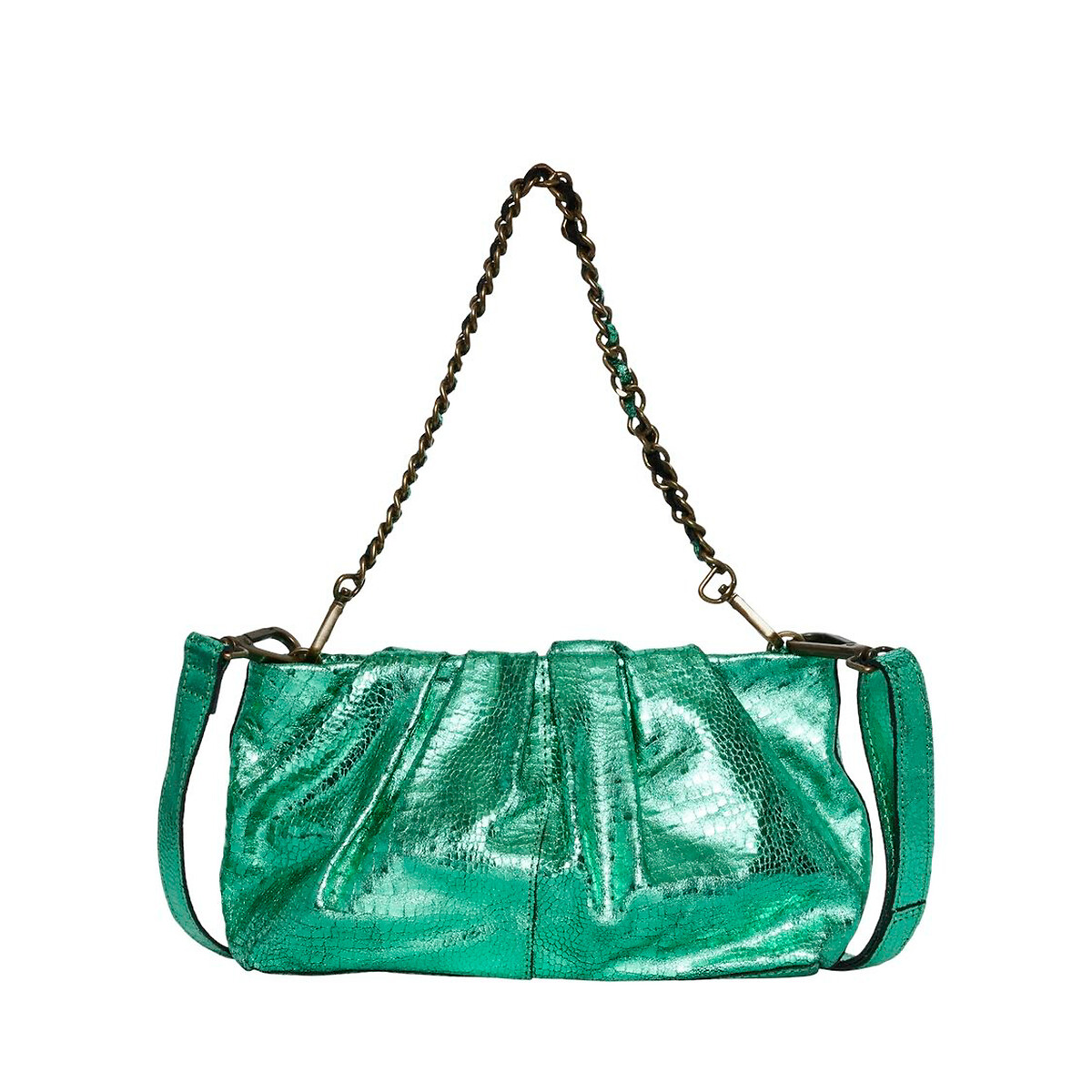 Suenna suede shoulder bag, green, Pieces | La Redoute