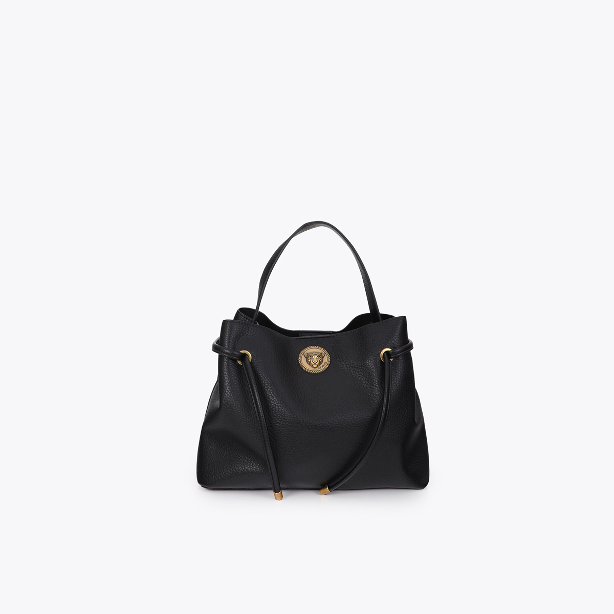 Sac à main en cuir synthétique à logo métallique, LOLA CASADEMUNT