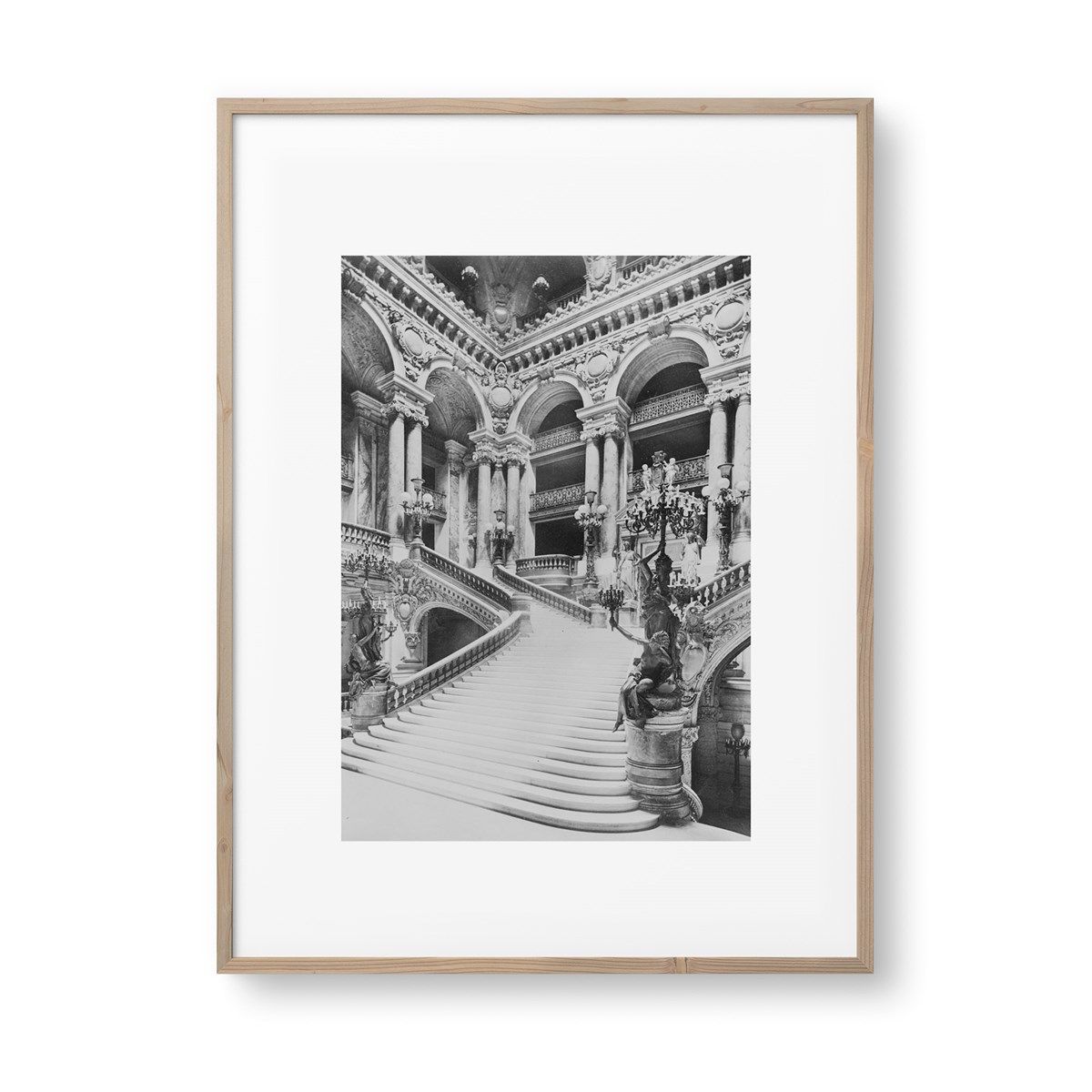 affiche encadree paris - escalier de l'opera made in france