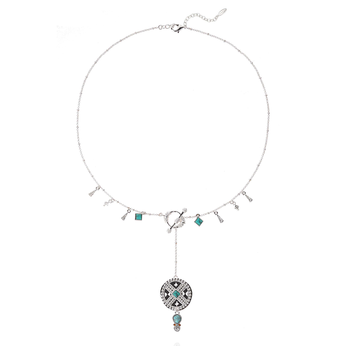 Collier chaîne avec breloques et pendentif central YESENIA, HIPANEMA