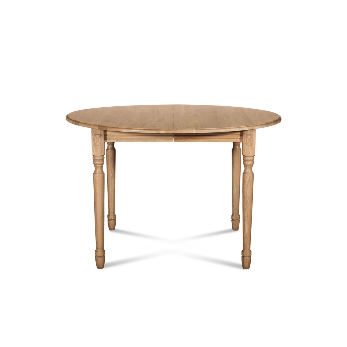Table extensible ronde bois à rallonges - 105 cm - Pieds tournés - VICTORIA