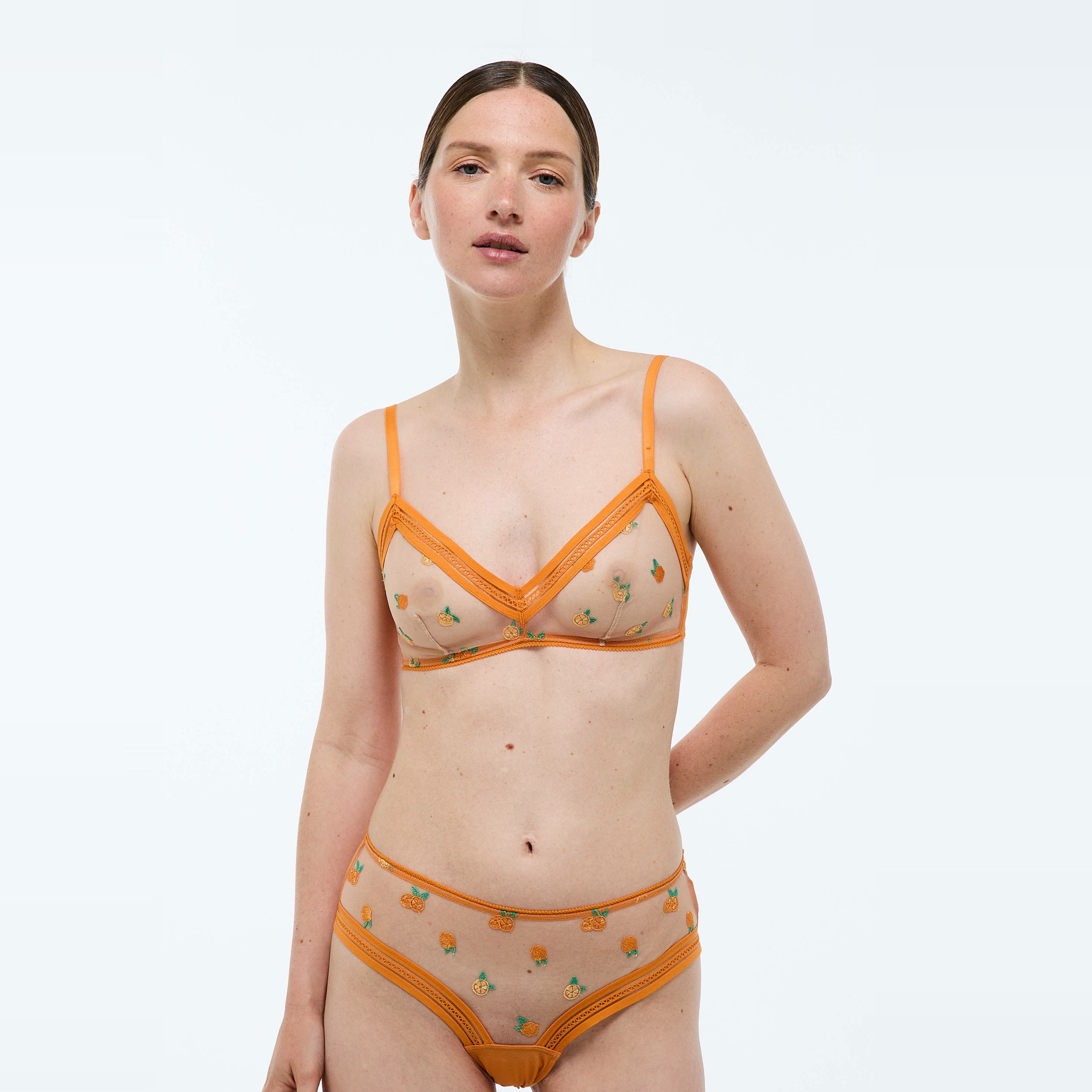 Soutien-gorge triangle CLEO en tulle brodé, MONOPRIX