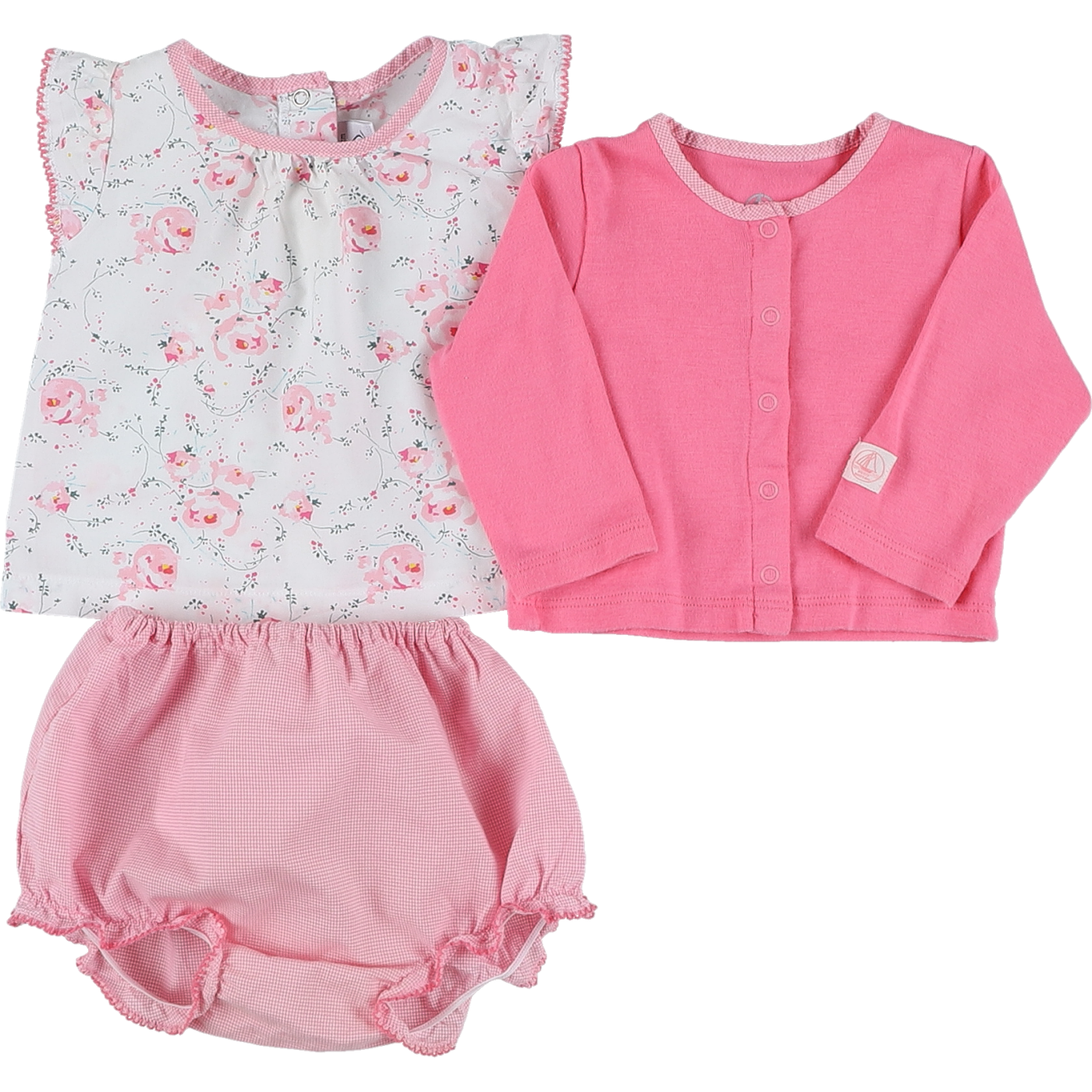 Ensemble blouse + bloomer + gilet - Très bon état, PETIT BATEAU
