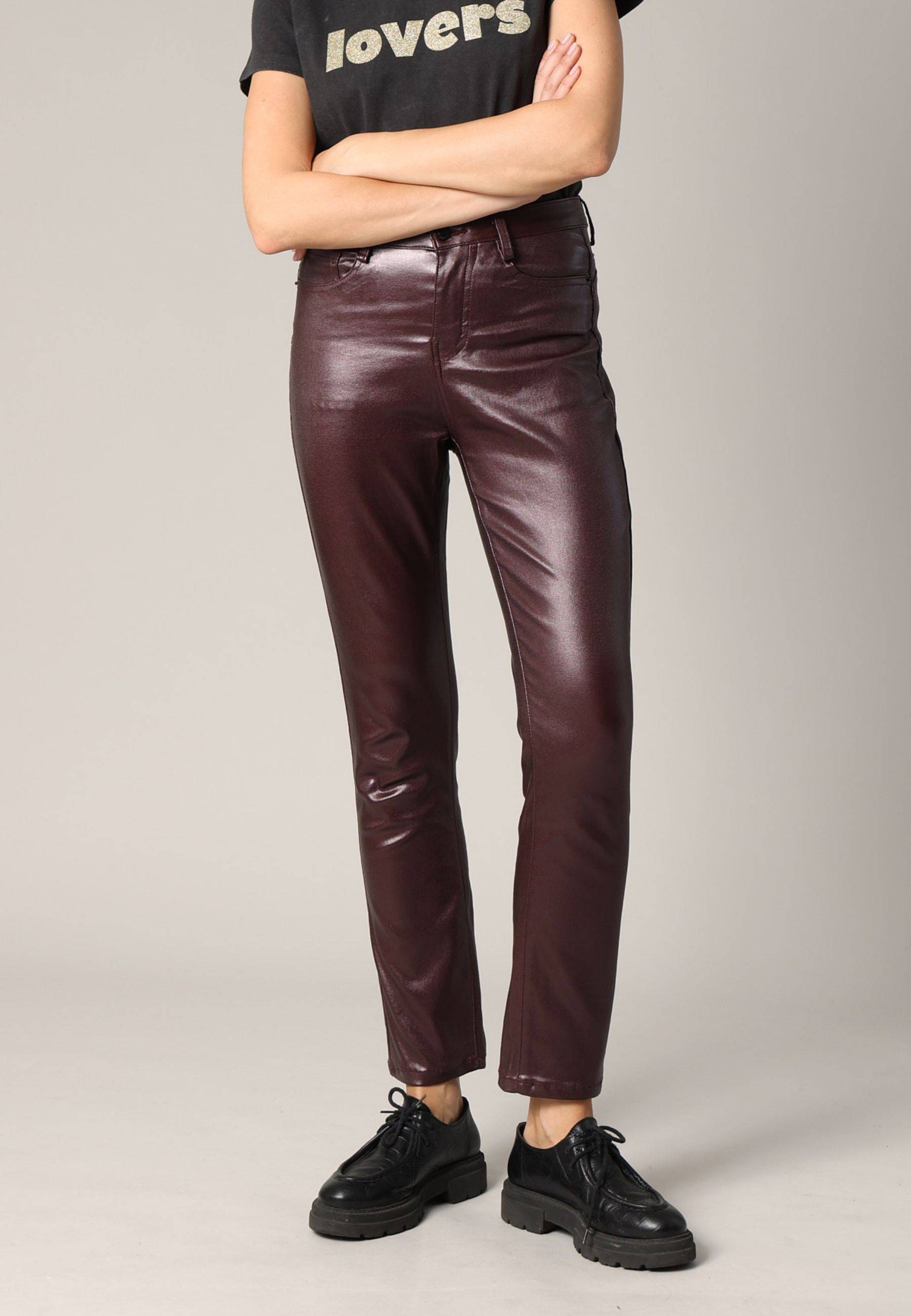 Pantalon slim taille haute, effet métallisé LYSIE, DEELUXE