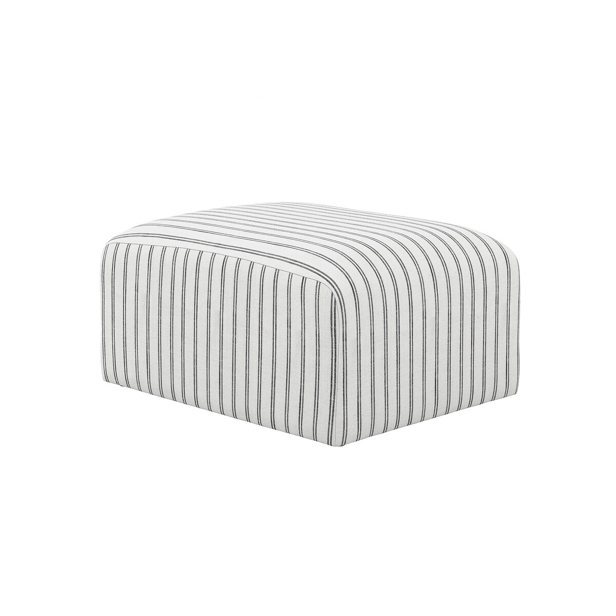 Nerina Coastal Cotton Large Woven Stripe Pouffe, SO'HOME