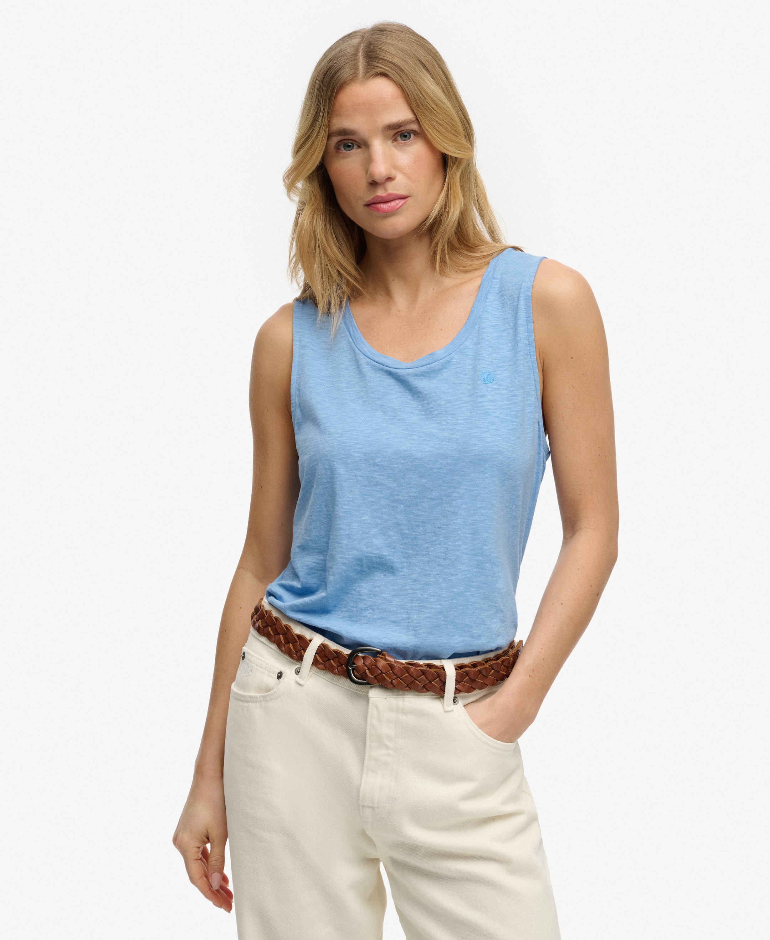Débardeur Scoop Neck coupe décontractée, SUPERDRY