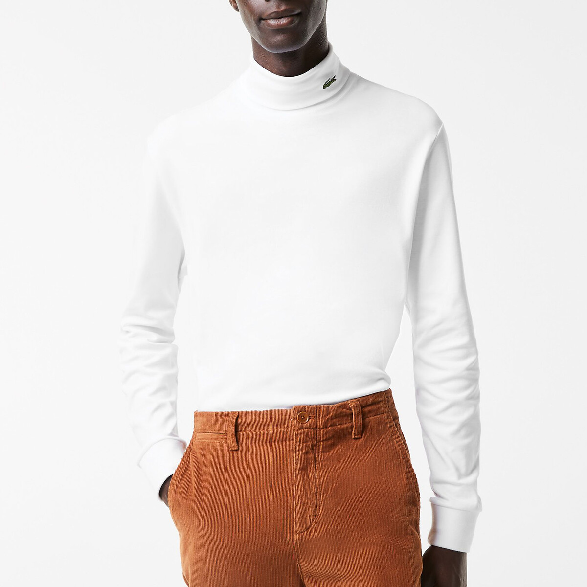 UH0223 Turtleneck T-Shirt in Organic Cotton Jersey with Long Sleeves