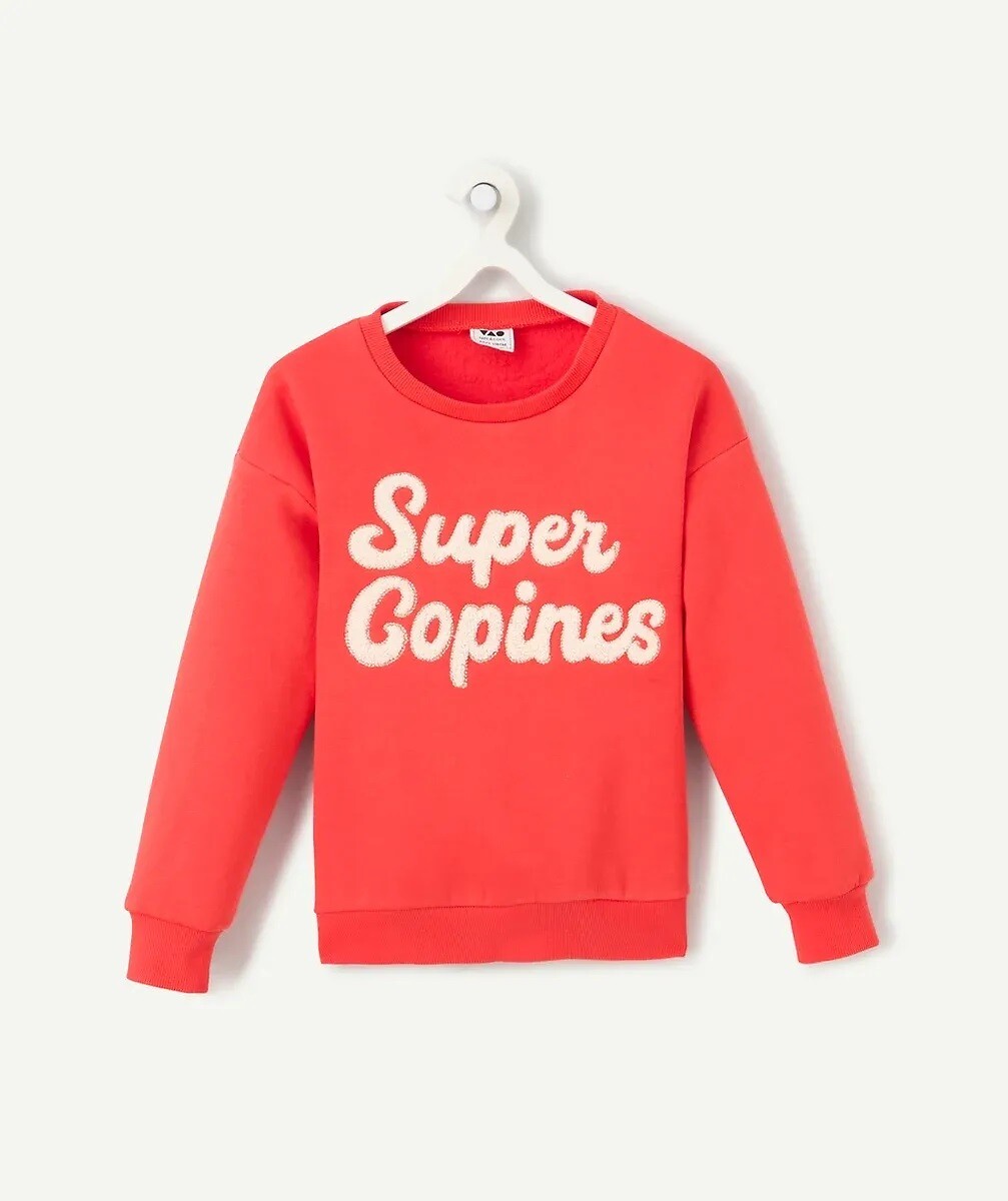 Sweater in molton met ronde hals