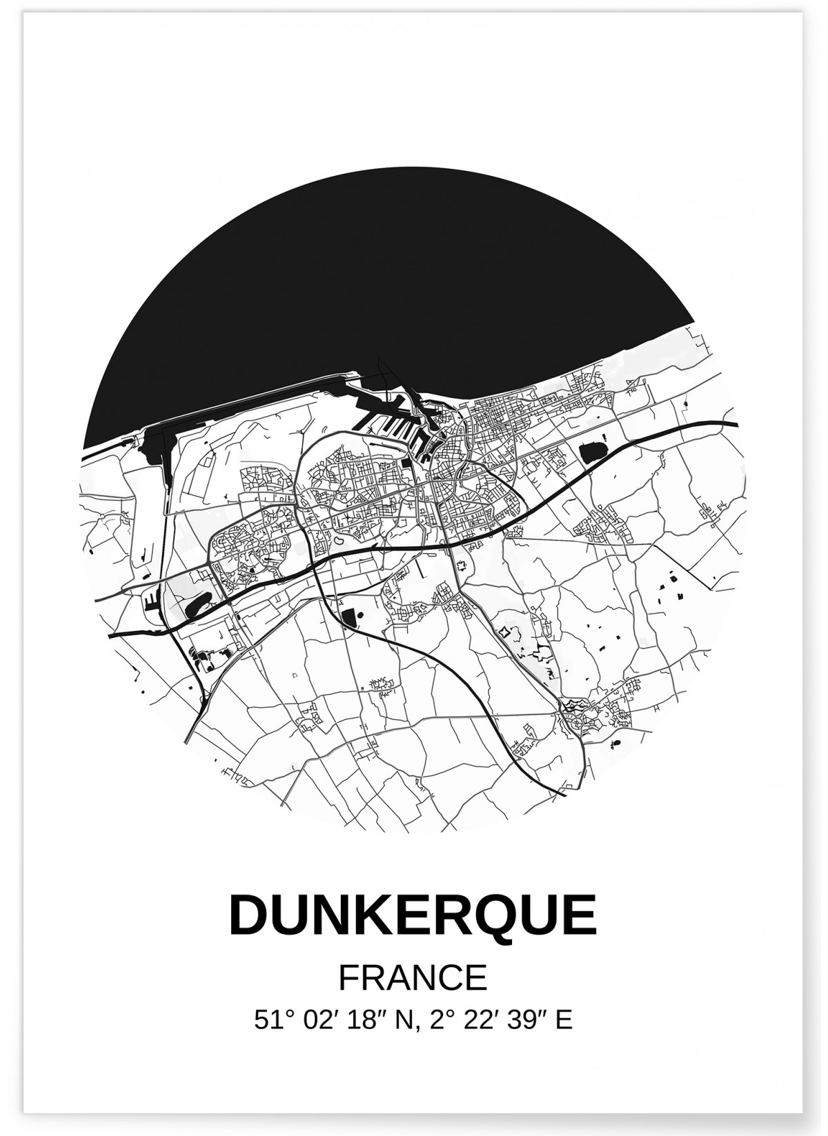 Affiche Carte Dunkerque, L'AFFICHERIE