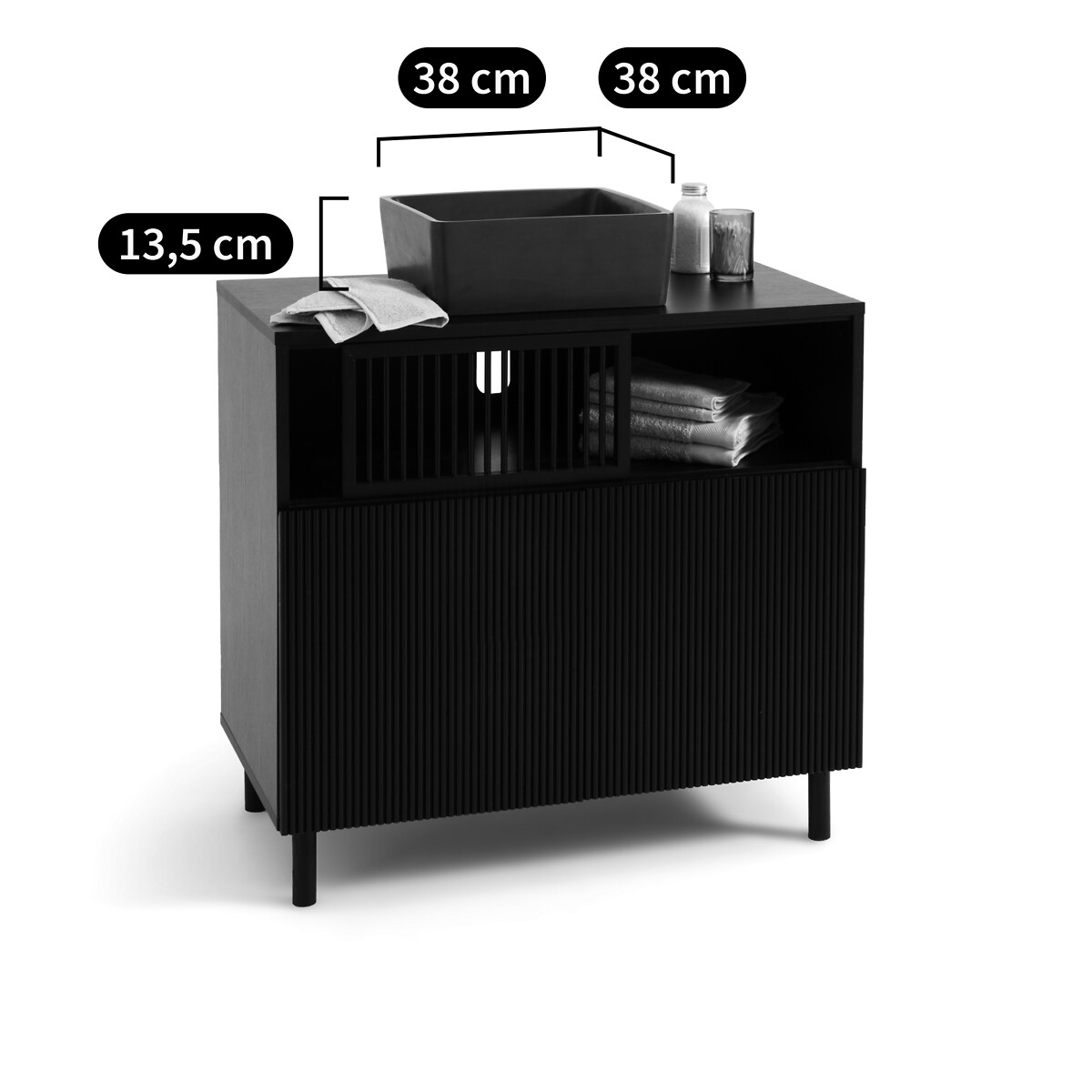 LA REDOUTE INTERIEURS Lavabo cuadrado de hormign Cubel Gris talla única
