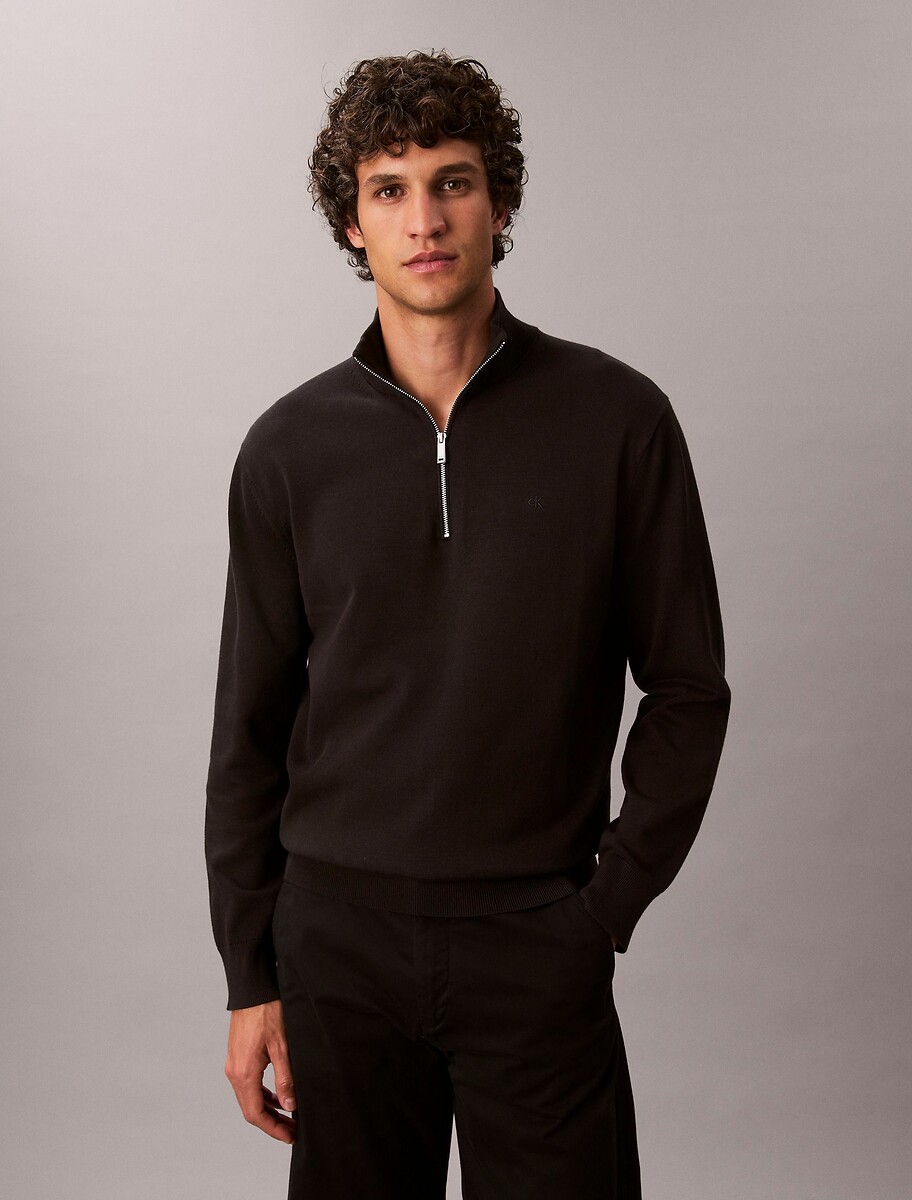 Pull col montant demi zippé, CALVIN KLEIN