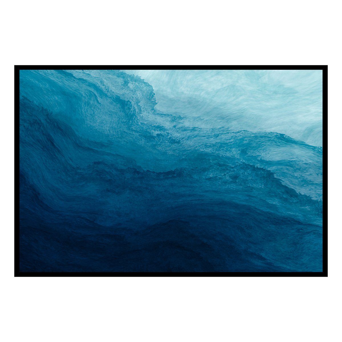Affiche encadrée vague bleue photographie artistique, HEXOA