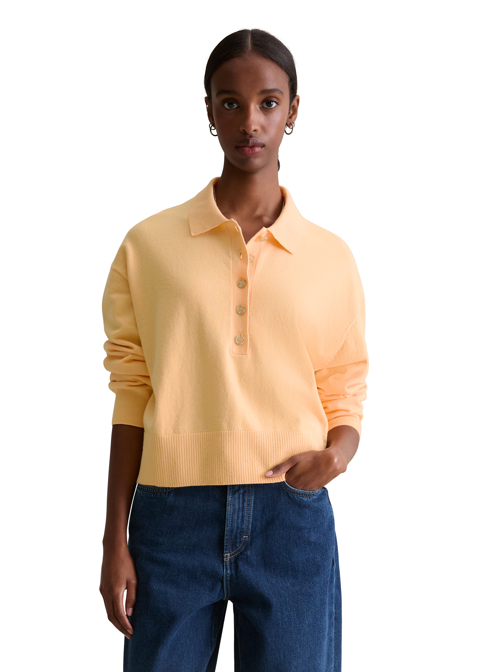 Polo en maille relaxed en Soft Cotton Stretch, MARC O’POLO DENIM