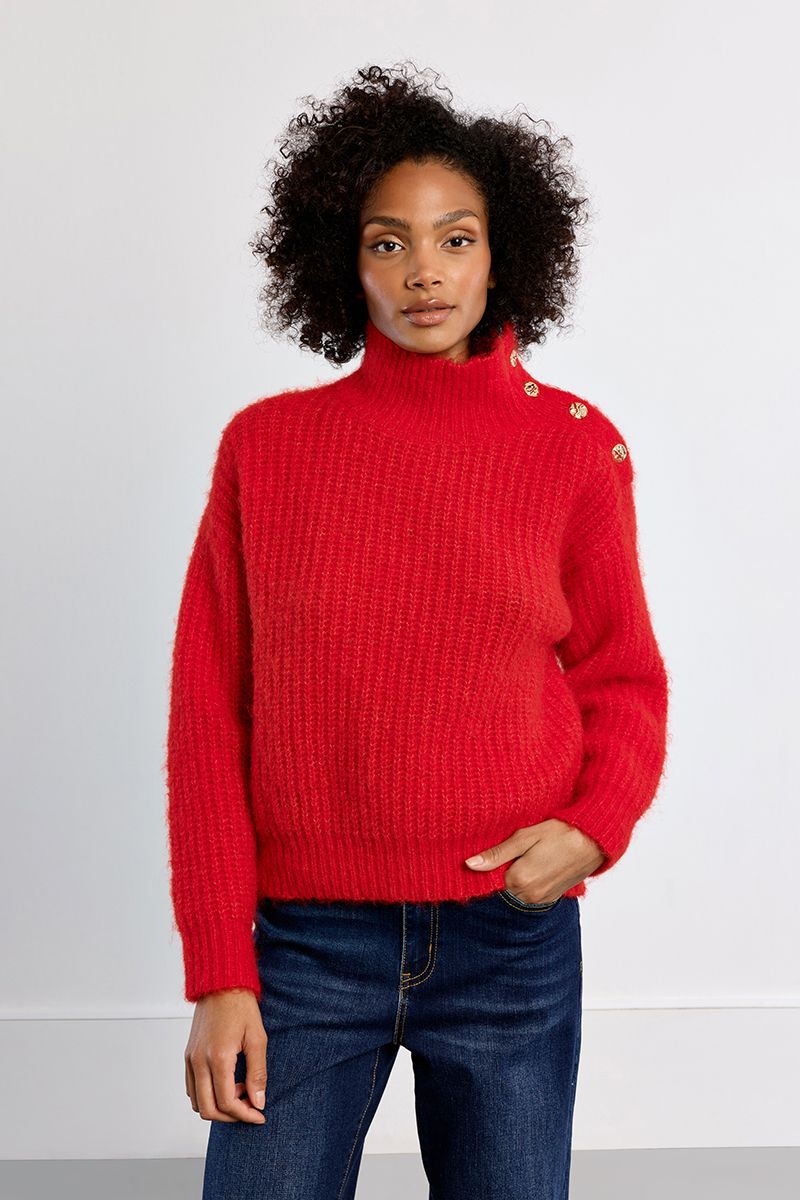 Pull col montant, uni, LILI SIDONIO