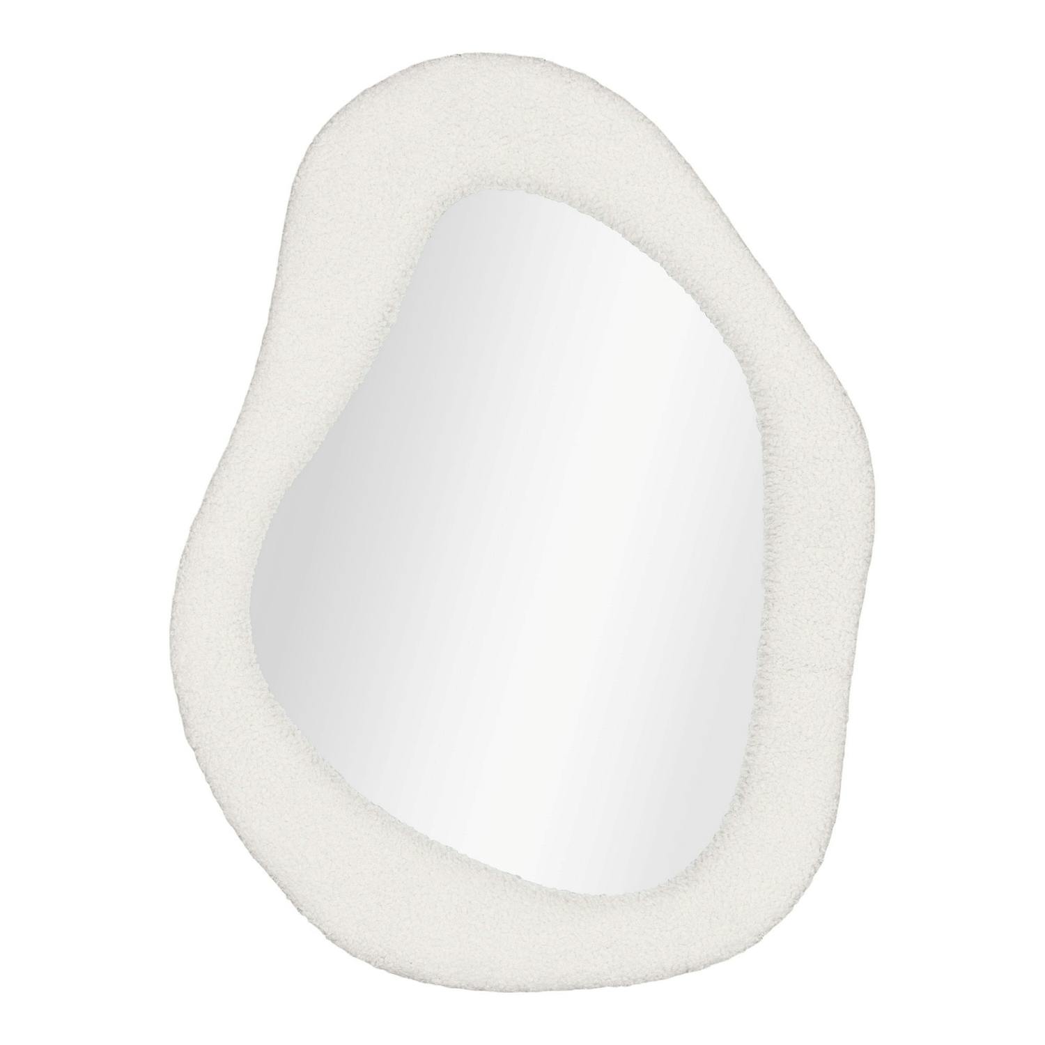 Miroir design organique avec cadre bouclette blanche 61cm BRIG, PIER IMPORT