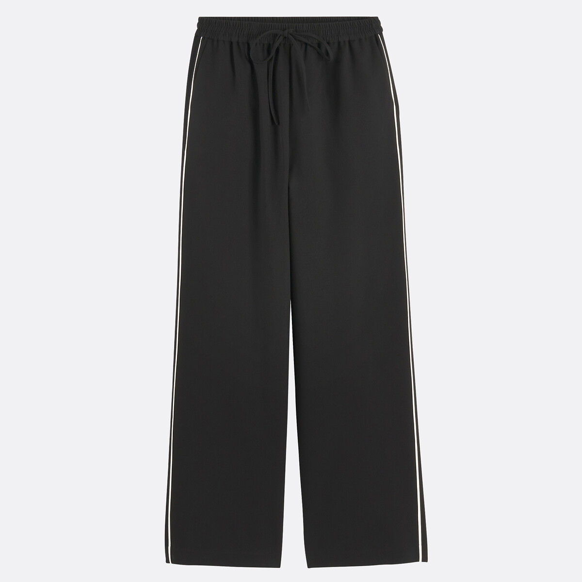 Wide Leg Trousers with High Waist and Side Stripes, LA REDOUTE COLLECTIONS