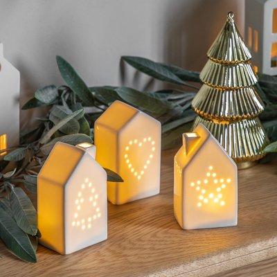 Set of 3 Twinkle House with LED SO'HOME