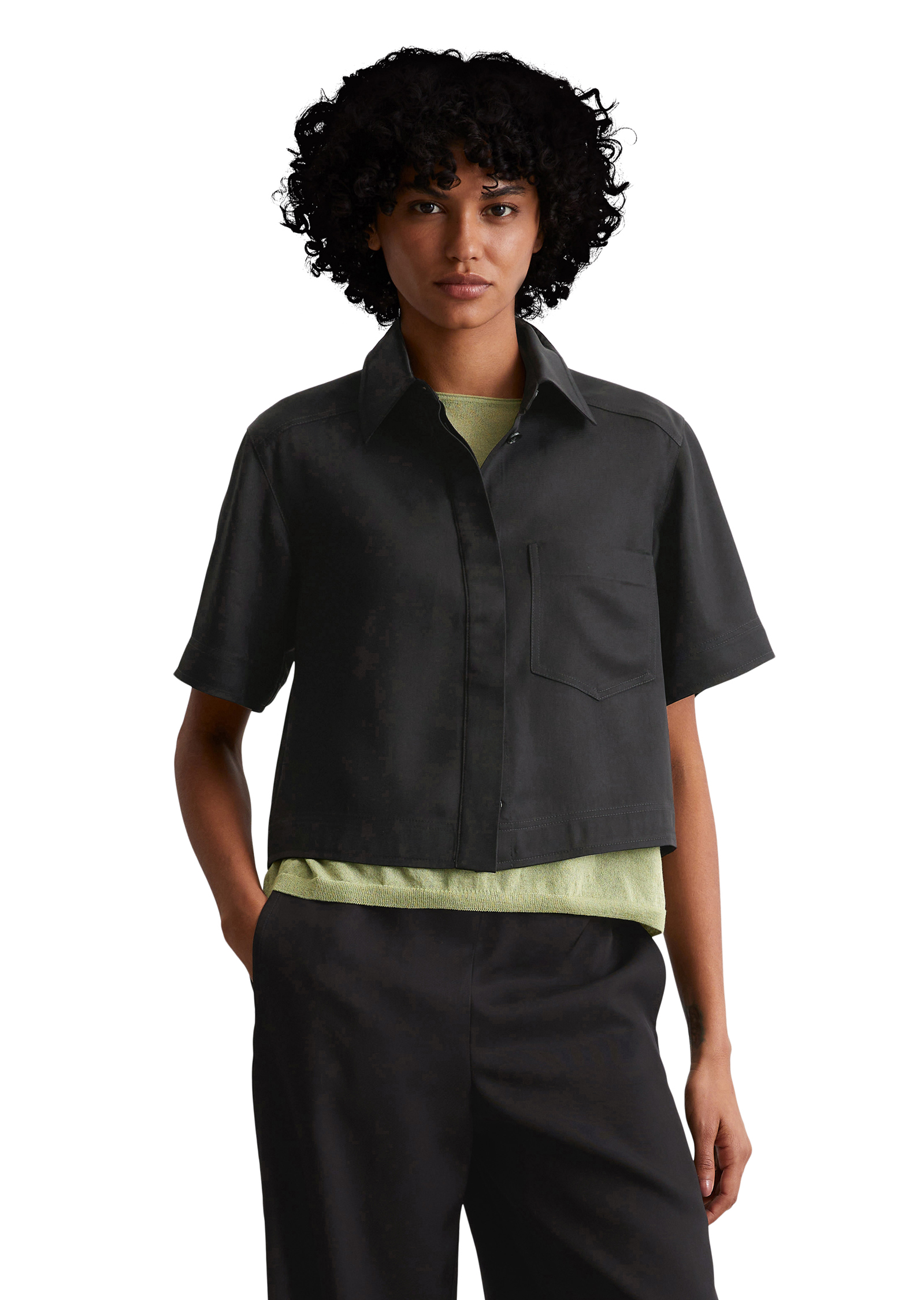 Blouse à manches courtes boxy en serge de Naia™, MARC O'POLO
