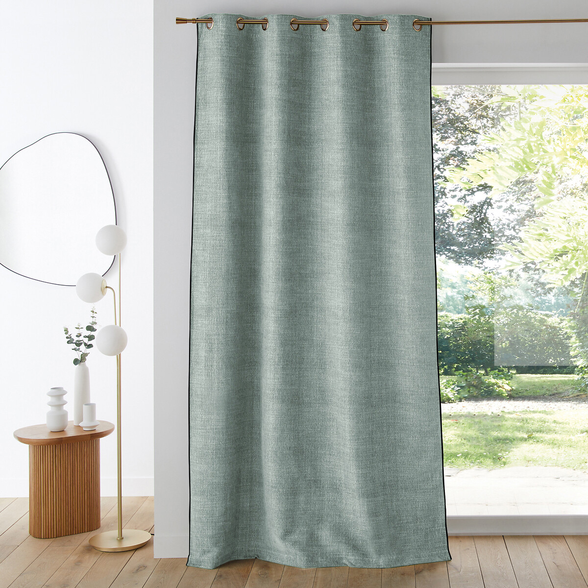 Tenda Con Occhielli In Poliestere Riciclato Verde Kaki 140x250 Cm Al Pezzo Gisela 235867