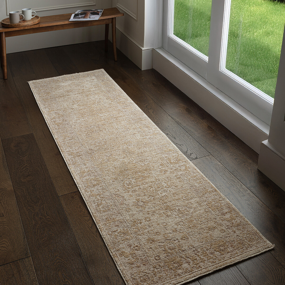 Heriz Ornate Beige Runner Rug, SO'HOME