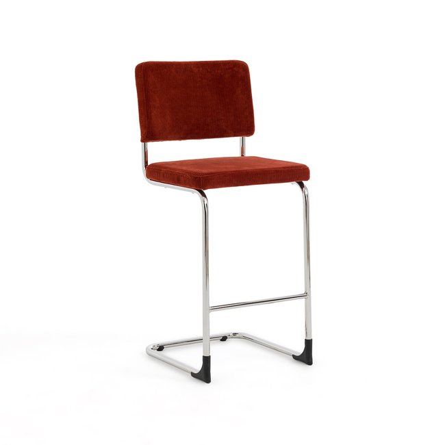 Chaise de bar cantilever, H75 cm, Sarva orange rouille <span itemprop=