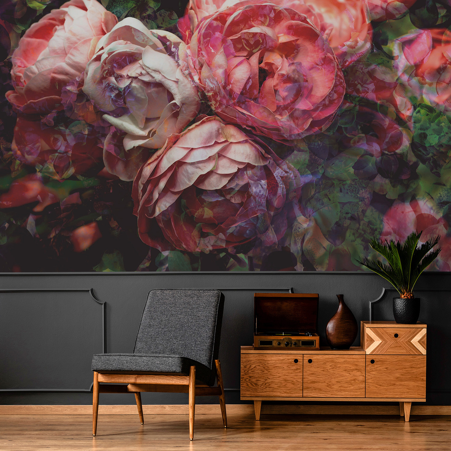 Papier peint panoramique ROSES ANTIQUES, LE PAPIERS DE NINON