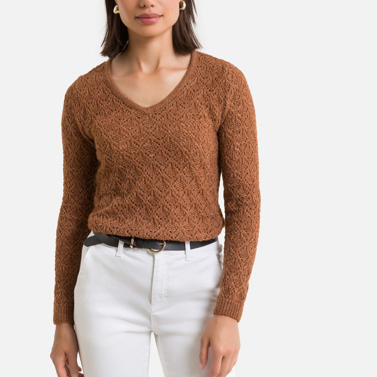 pointelle knit top