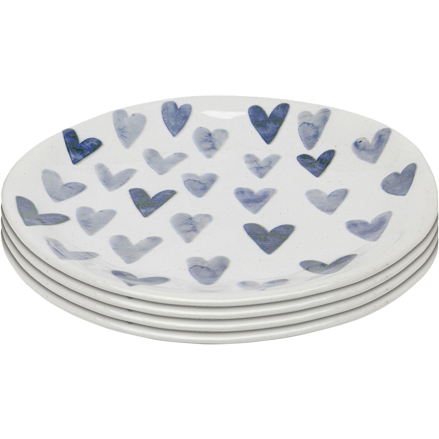 Lot de 4 assiettes plates, CUORI, KARE DESIGN