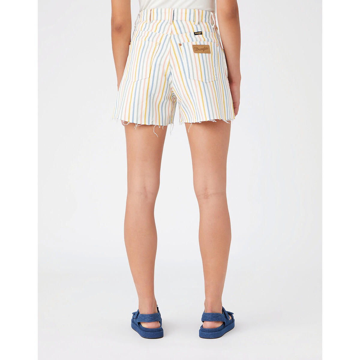 Striped denim shorts multi-coloured 