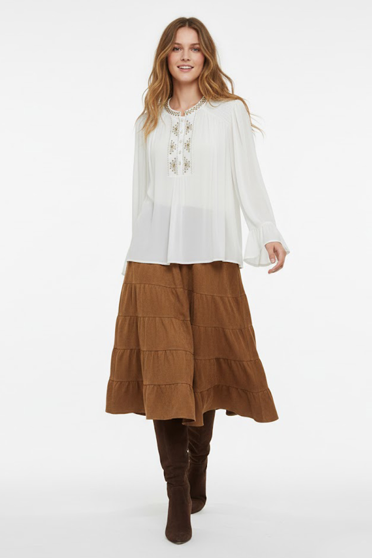 Blouse brodée manches longues MAIWEN, DERHY