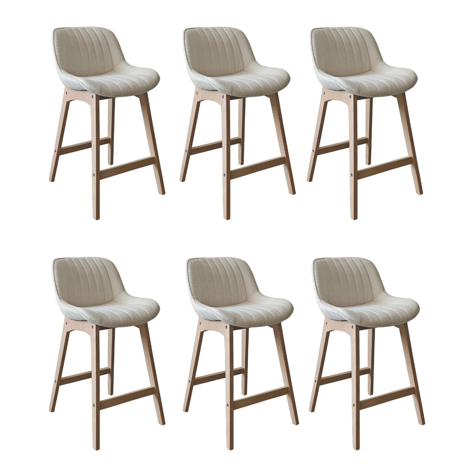 Lot de chaises de bar en chêne et tissu velours côtelé H65cm NORDEN, MOB IN