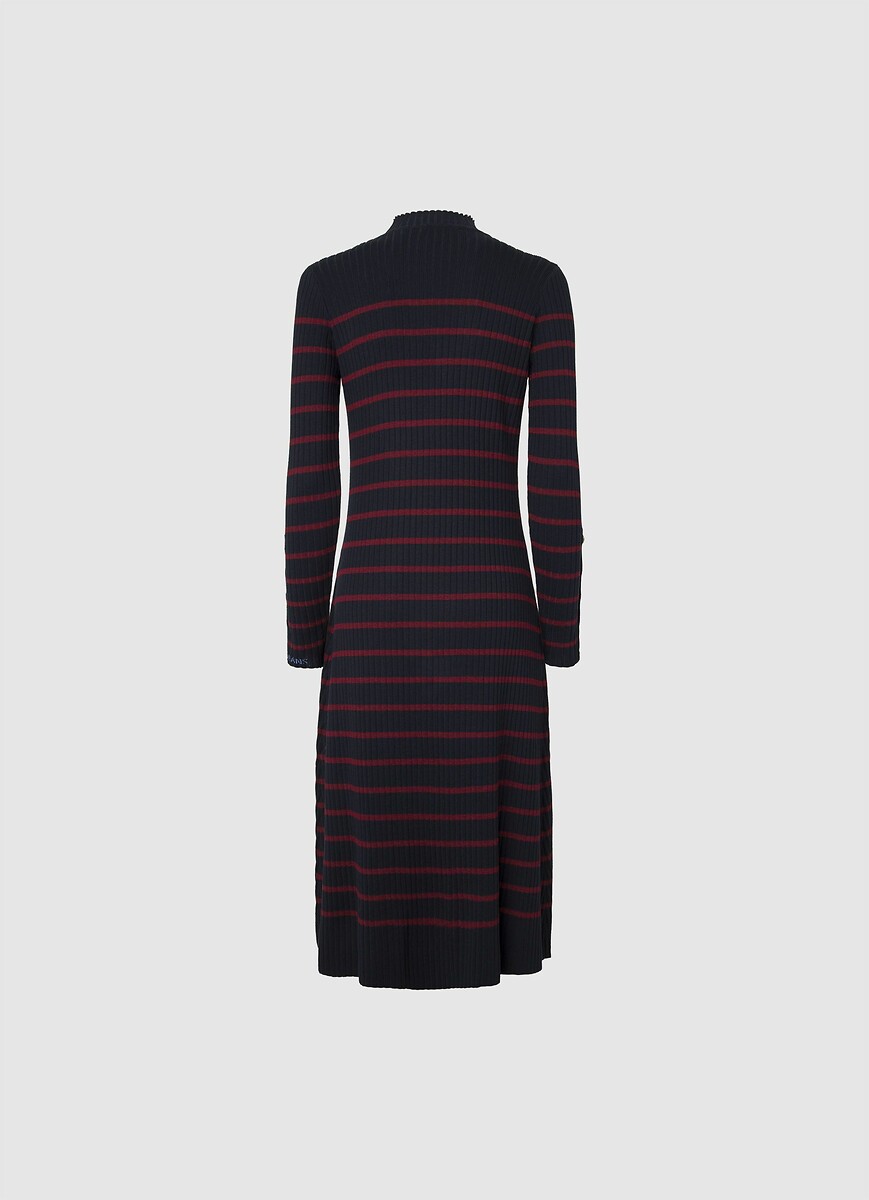 Harlem breton striped dress with high neck navy/red Pepe Jeans | La Redoute