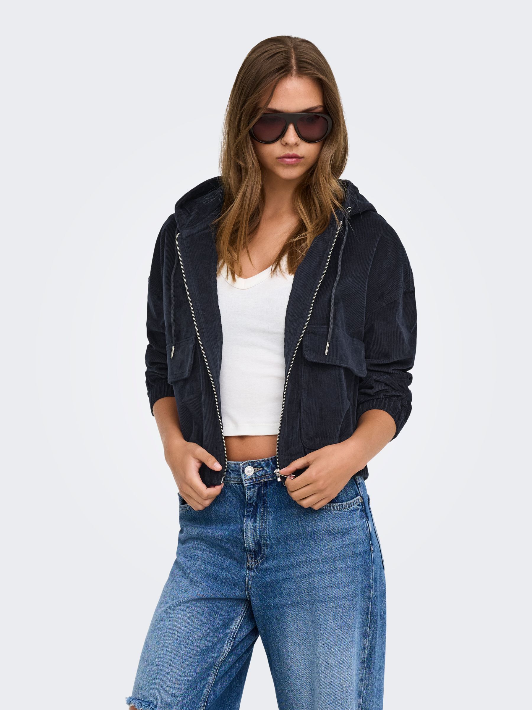 Blouson court en velours, ONLY