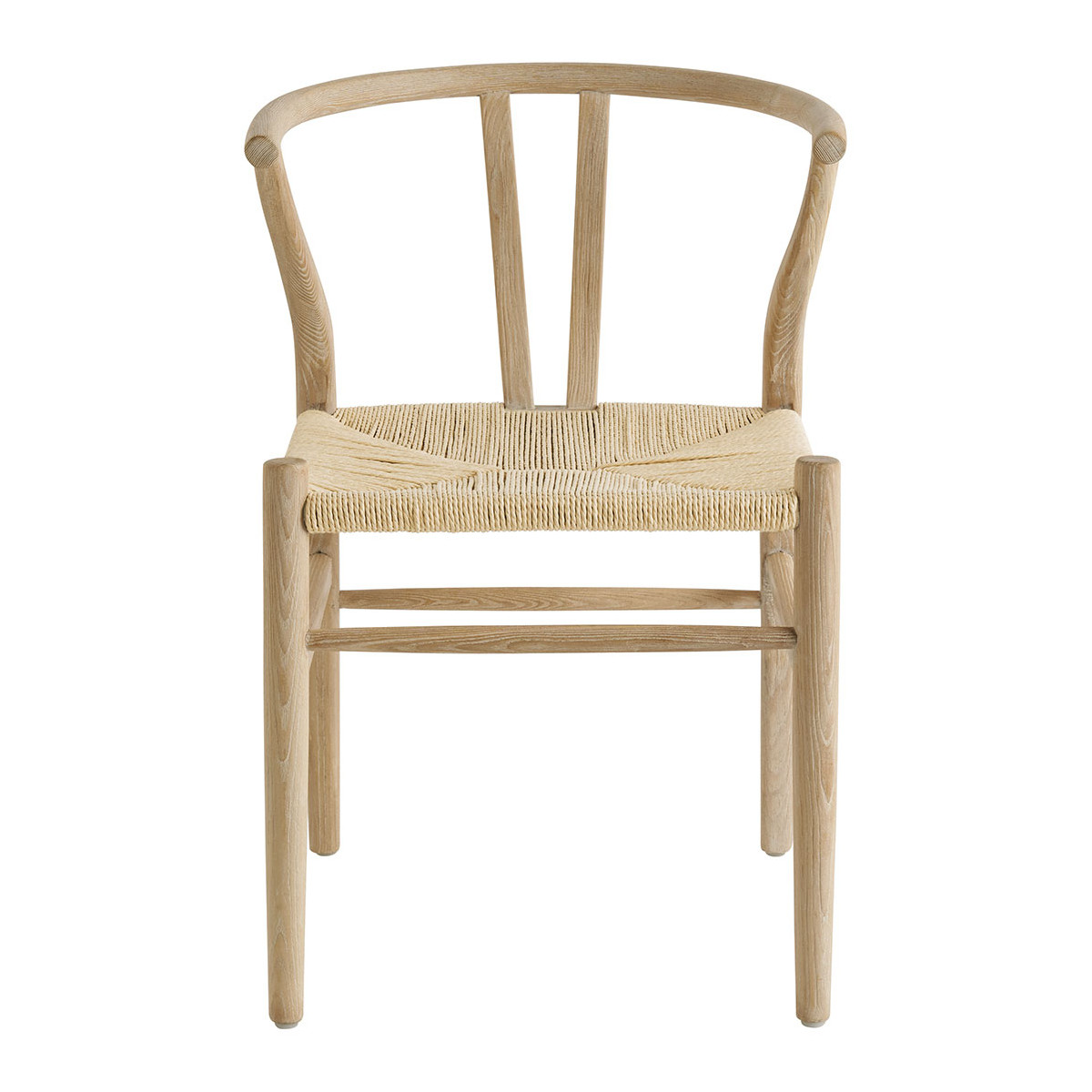 Chaise bois frêne naturel - 52x55x78, BLANC D’IVOIRE