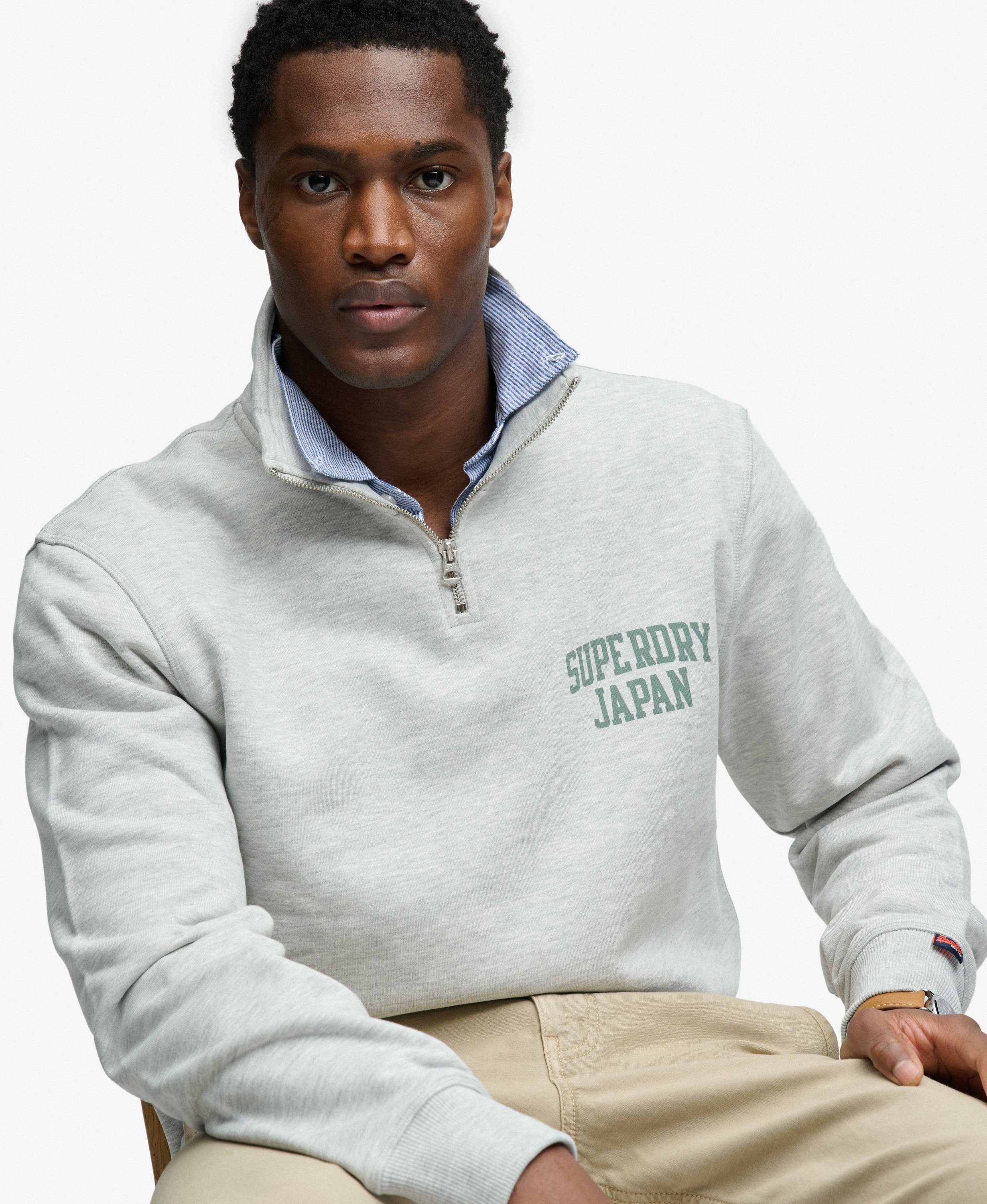 Sweatshirt Demi-Zip Athletic Essentials, SUPERDRY