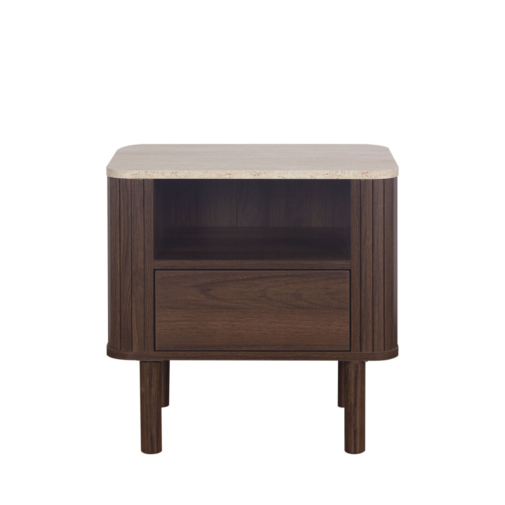 Table de chevet 1 tiroir en bois effet travertin- MAYA, DRAWER