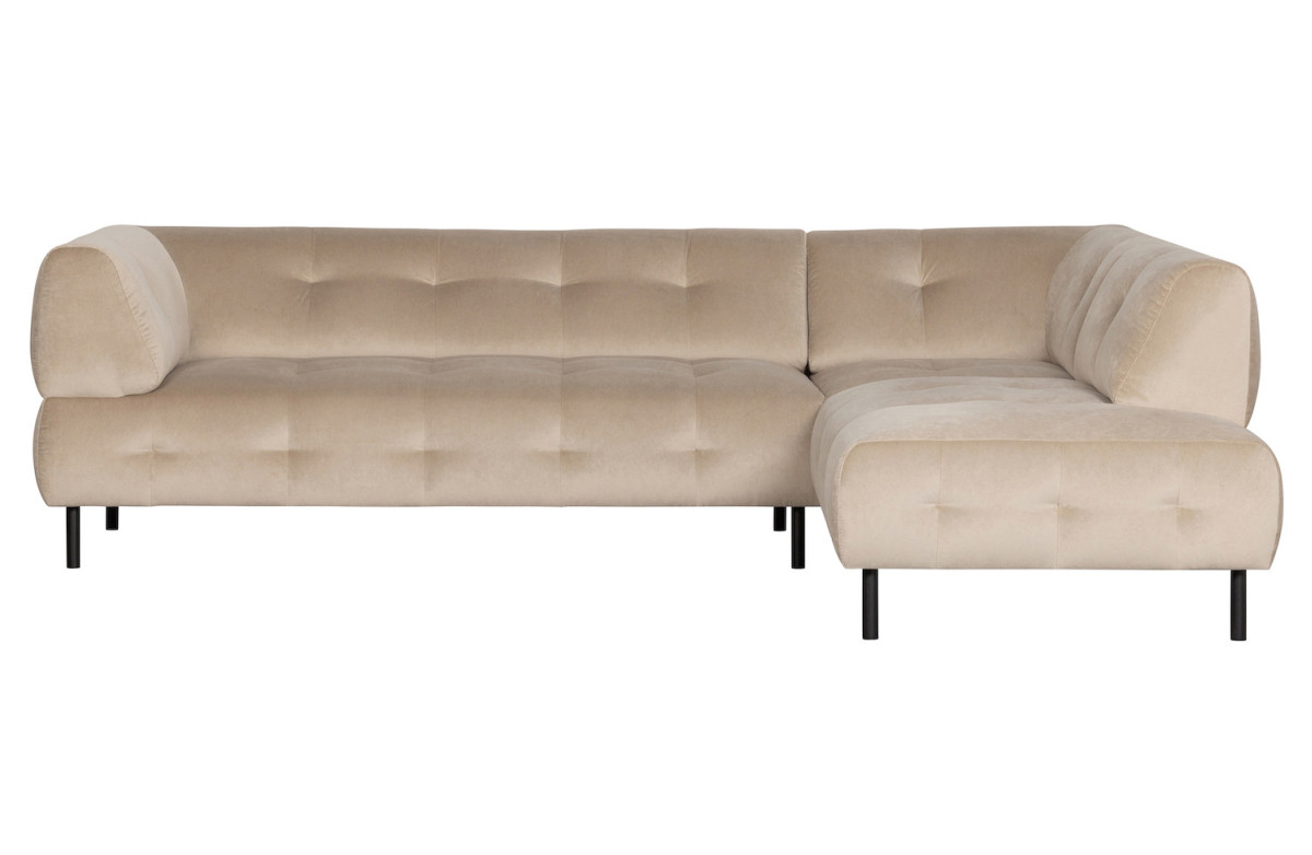 Canapé d'angle droit 5 places en velours - LLOYD, WOOOD