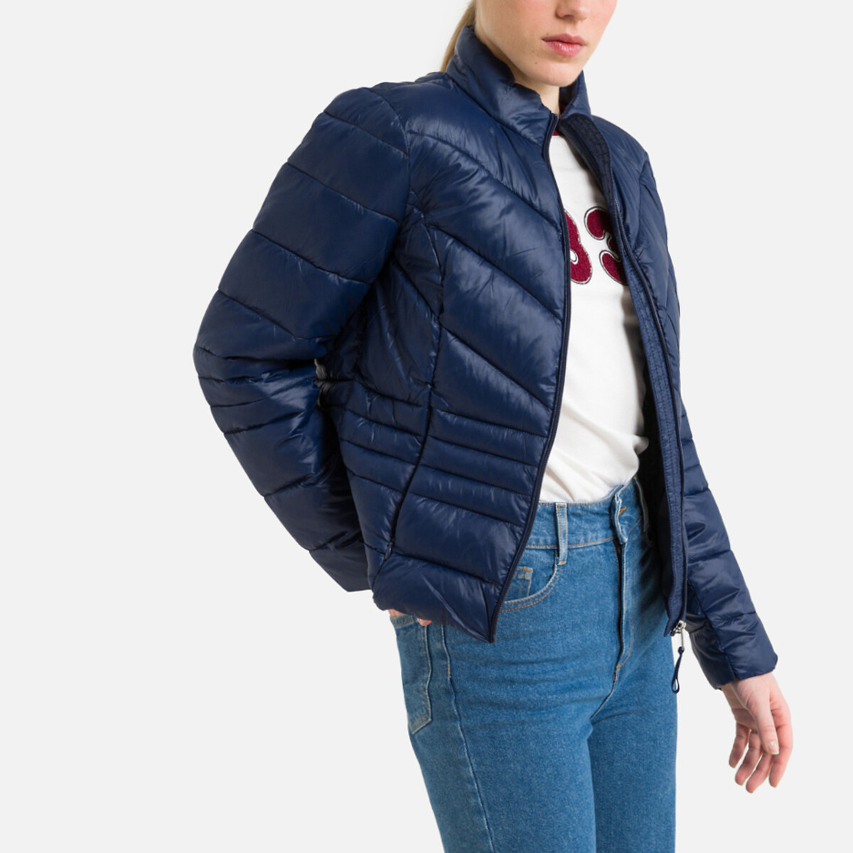 Quilted Padded Jacket with High Neck