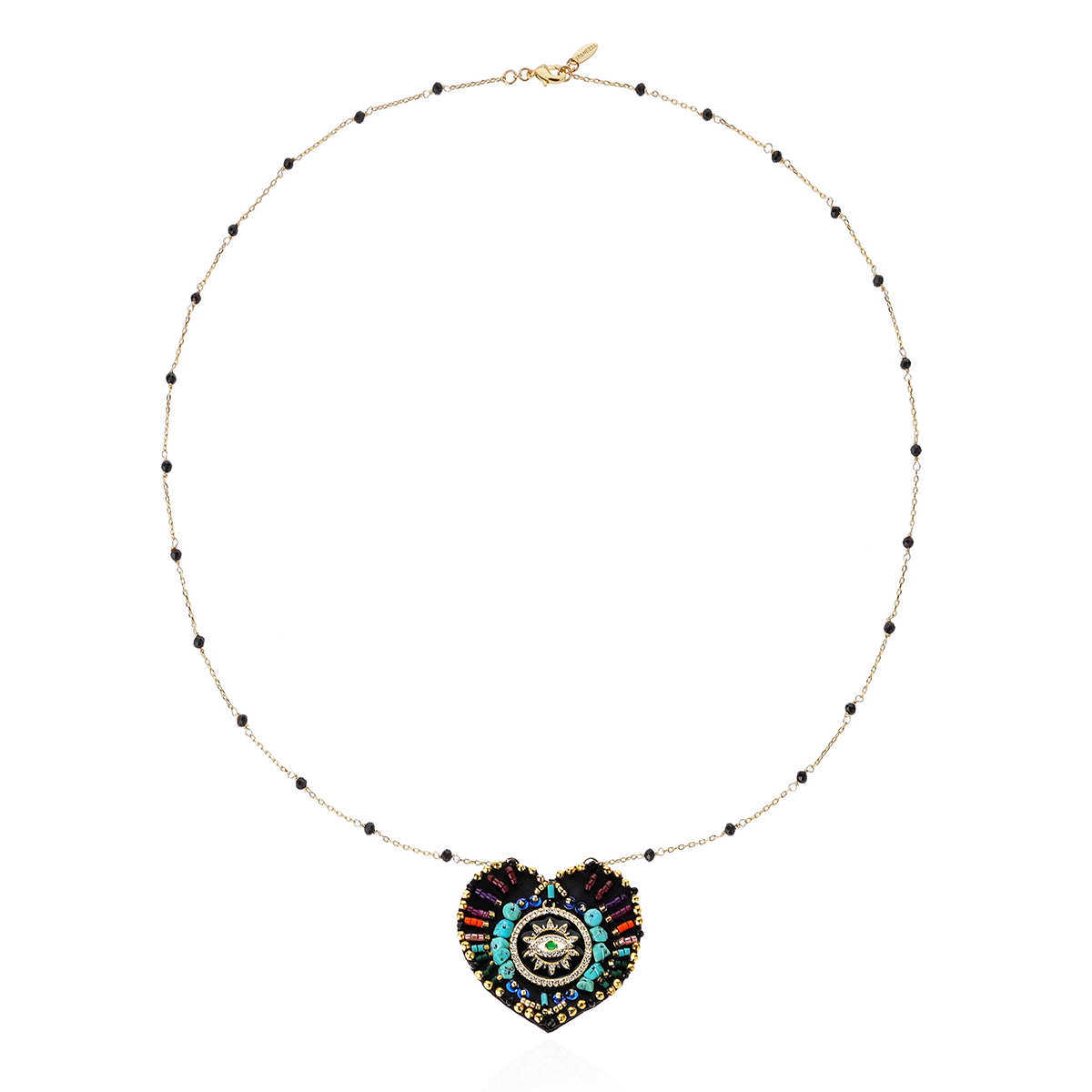 Collier chaîne avec charm central avec perles JANEIRA, HIPANEMA