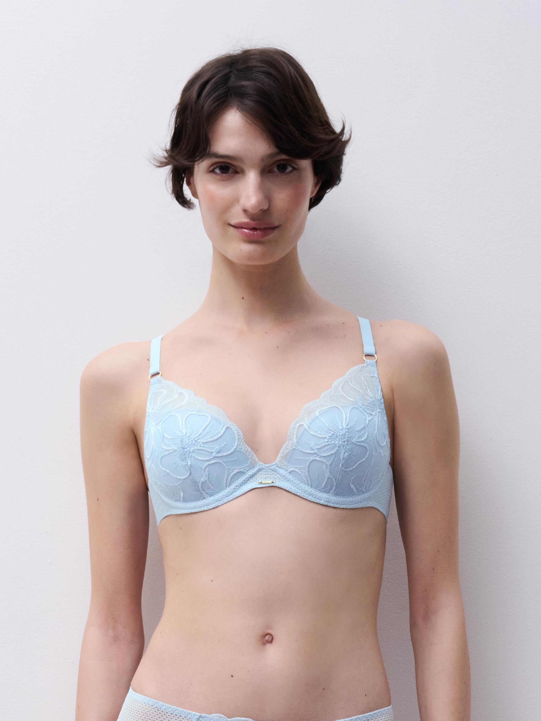 Soutien-gorge coques plongeant FLEURS, CHANTELLE