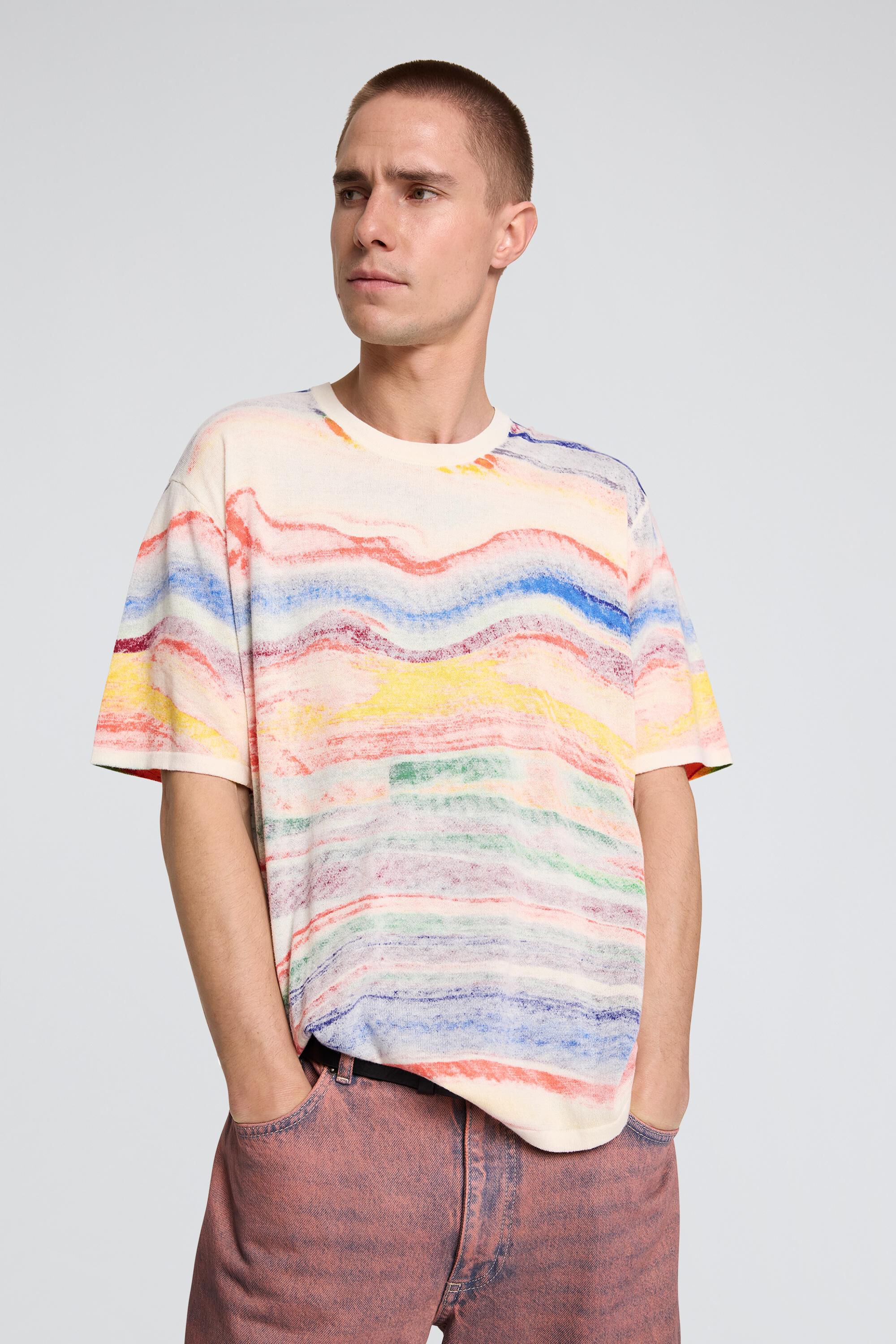 T-shirt à imprimé abstrait, DESIGUAL