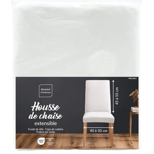 Housse De Chaise Extensible Blanche OUNONA – Pour Bureau, événement, Mariage, Lavable, Protège Et Décore Le Siège