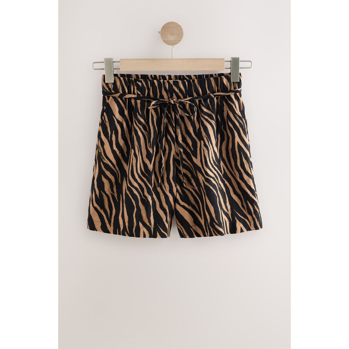 Short en lin mélangé noué à la taille, NEXT