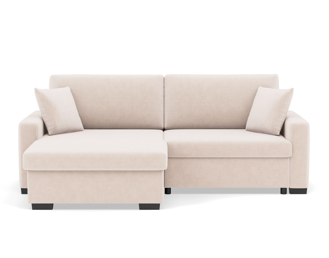 Canapé d'angle convertible velours côtelé, GISELE, BEST MOBILIER