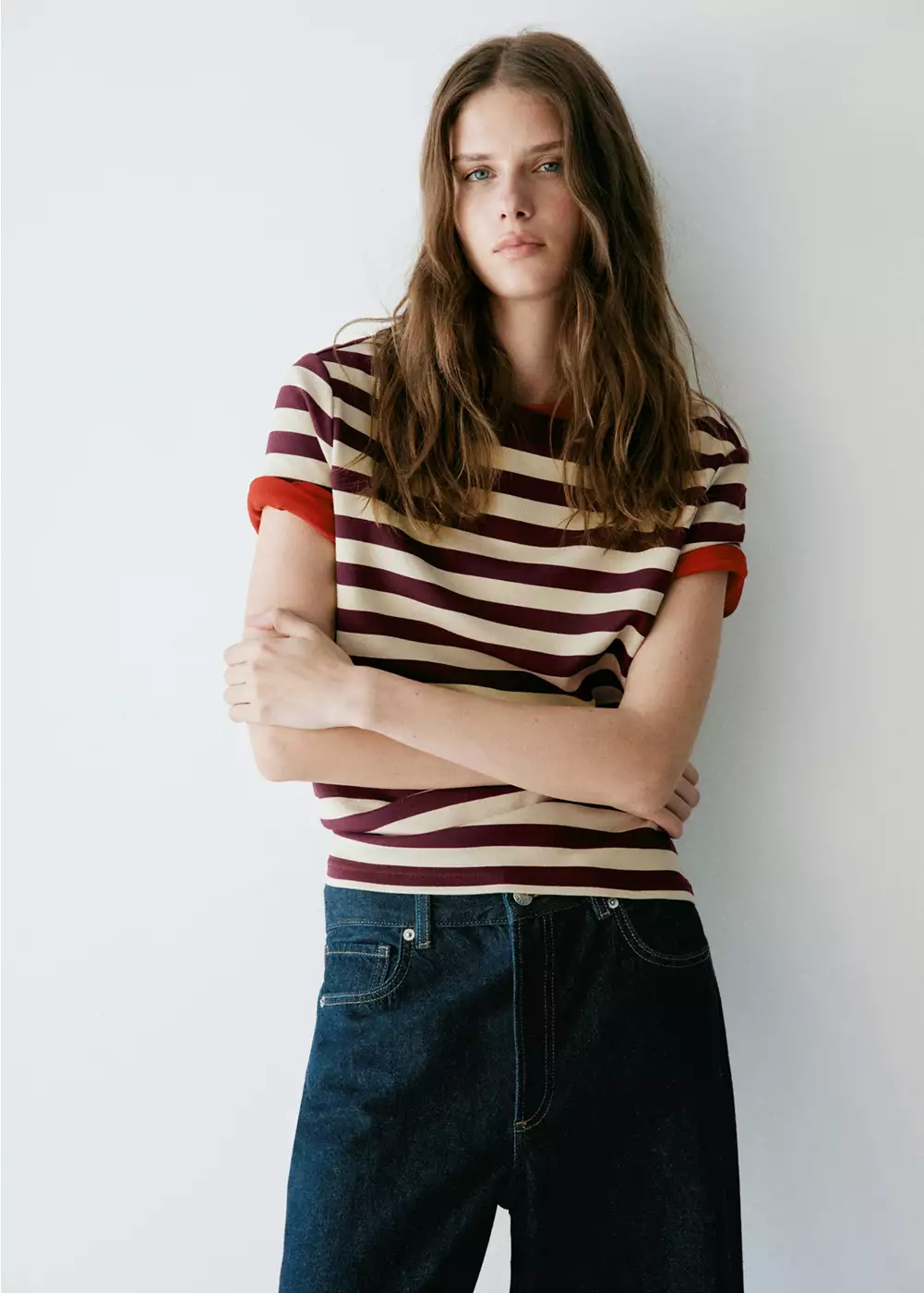 T-shirt manches courtes rayures, MANGO