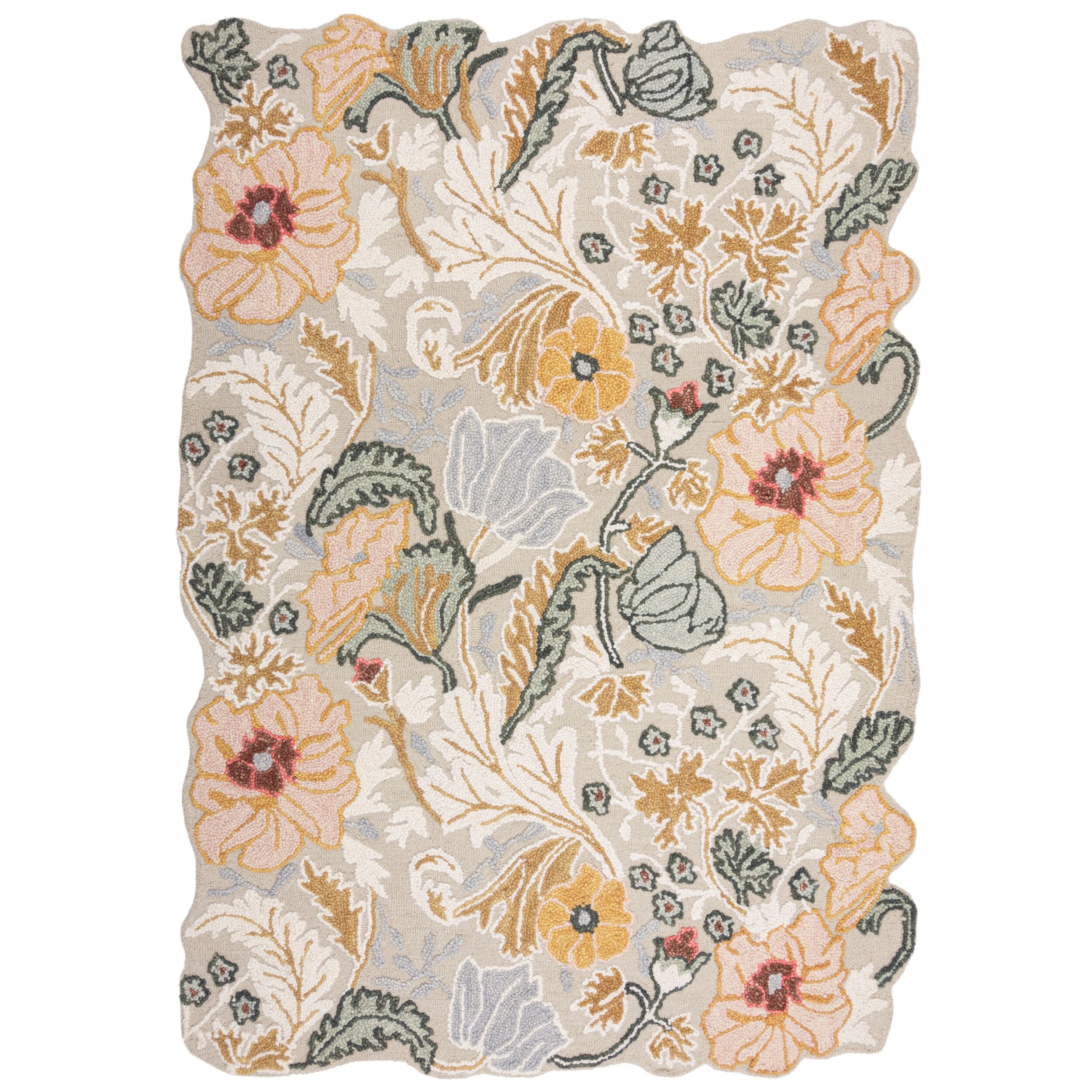 Tapis pure laine floral ZINNIA, NOVATREND