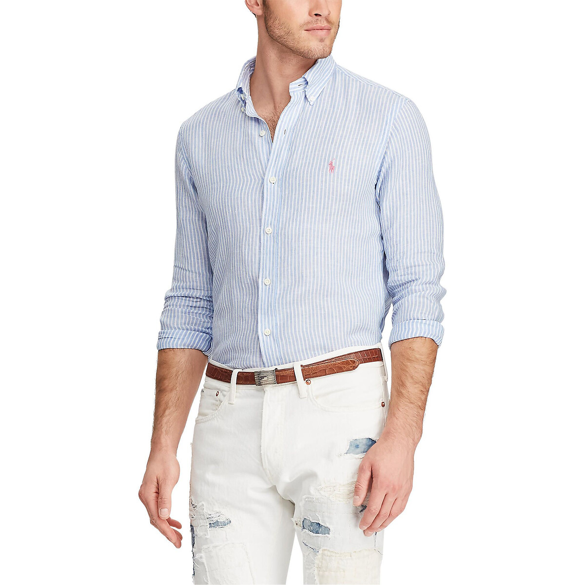 Chemise en discount lin ralph lauren