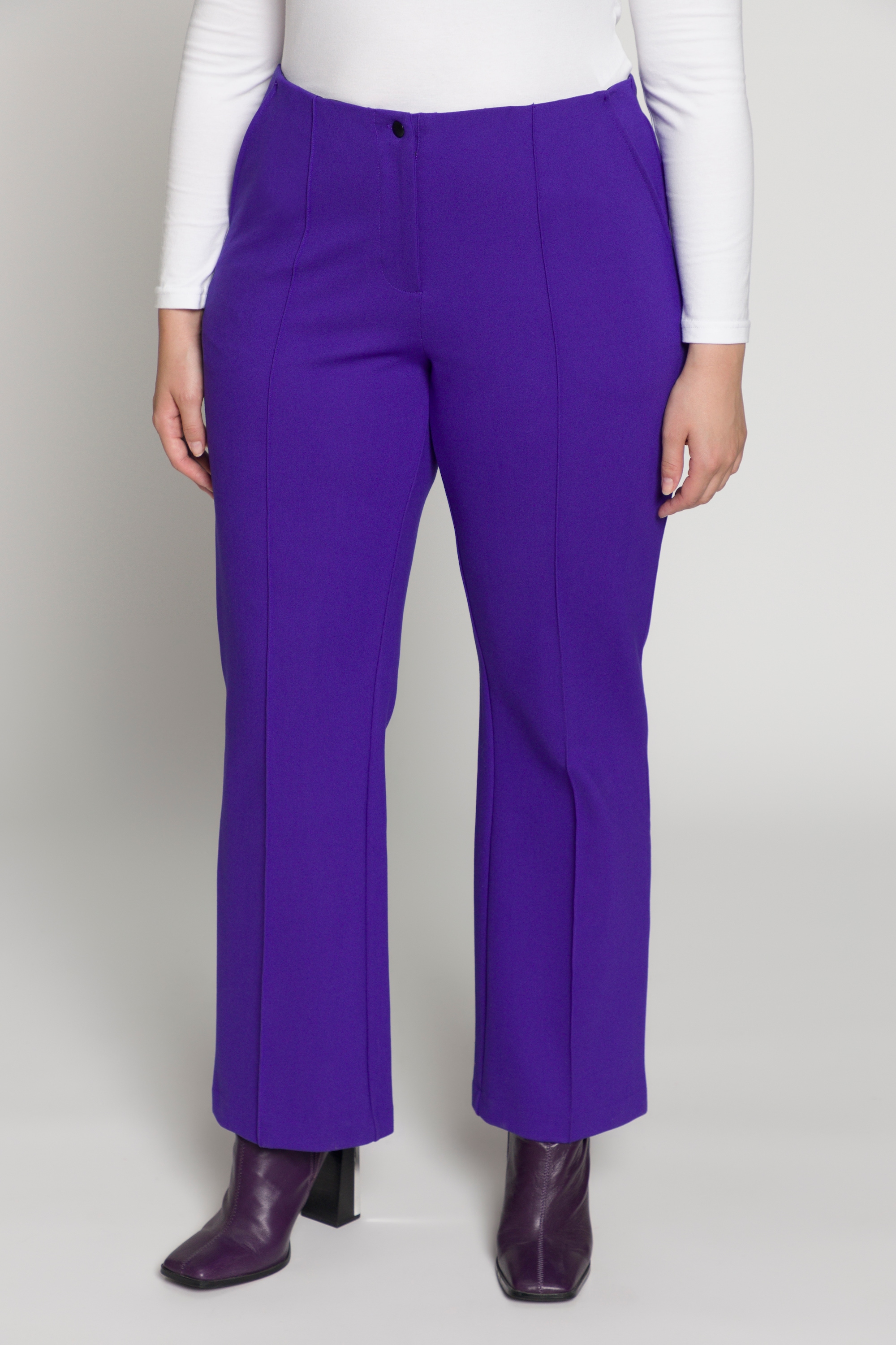 Point De Rome Pantalon, point de rome, jambes droites violet Ulla Popken | La Redoute