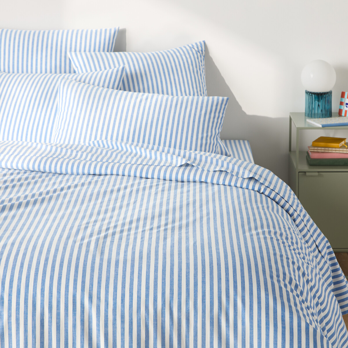 Housse de couette en coton, SOIZIC BLEU, LA REDOUTE INTERIEURS