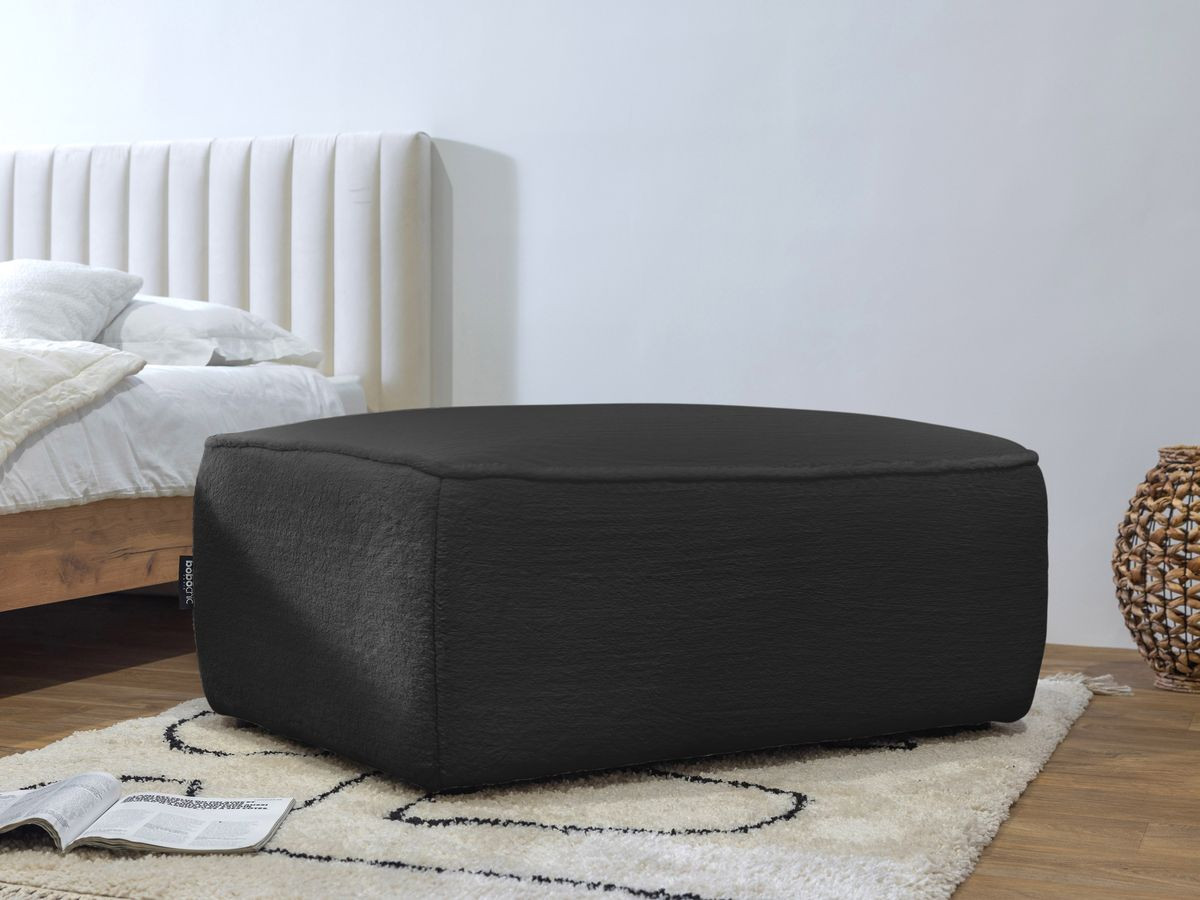 Pouf tissu imitation fourrure, ANGORA, BOBOCHIC